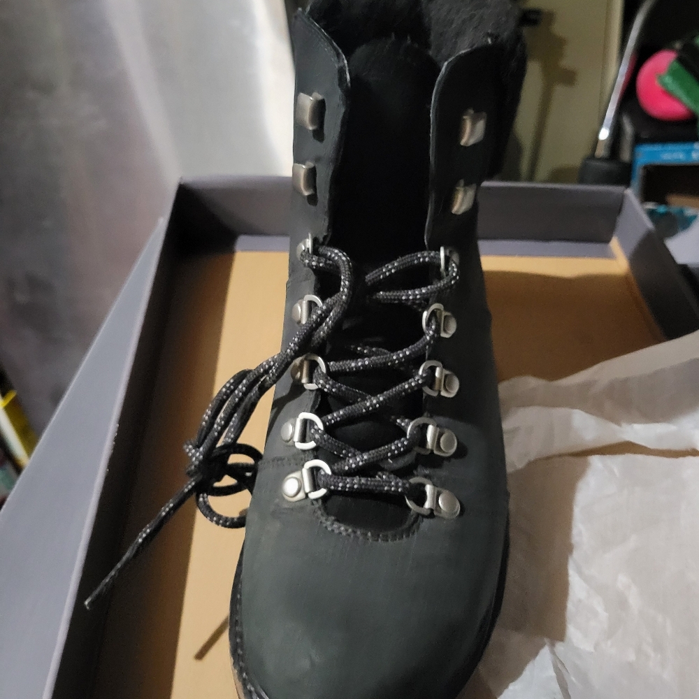 Stylish Black Lace-Up Boots